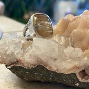 950 Silver and Rutilated quartz Women's Ring